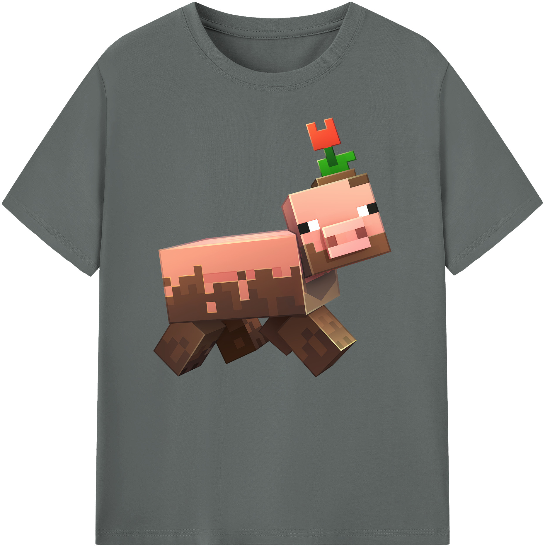 （画像用） マインクラフト ブロックの世界 Minecraft MC Block world 綿100％ メンズ半袖Tシャツ｜肌触りやわらか＆通気性